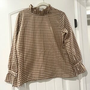 Elizabeth Wilson Brown Gingham Top
